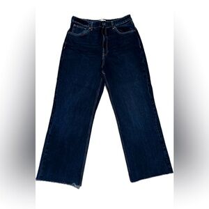 Zara dark denim wide leg jeans size 14